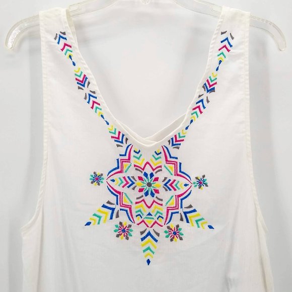 JESSICA SIMPSON nwt Embroidered Boho Tank Tunic M - Picture 2 of 11